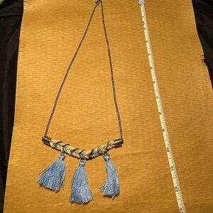 Blue Tassel Necklace